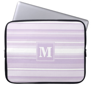 Funda Para Portátil Tiras moradas monogramo