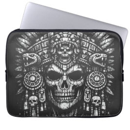 Funda Para Portátil Tocado de cráneo Azteca por BurnsInHell