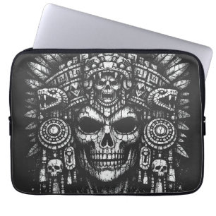 Funda Para Portátil Tocado de cráneo Azteca por BurnsInHell