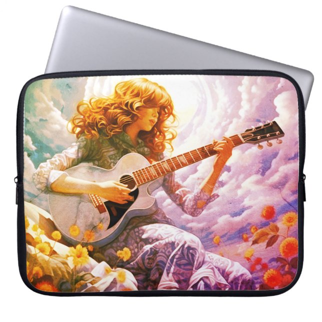 Funda Para Portátil Tocando mi guitarra en la tormenta  (Frente)