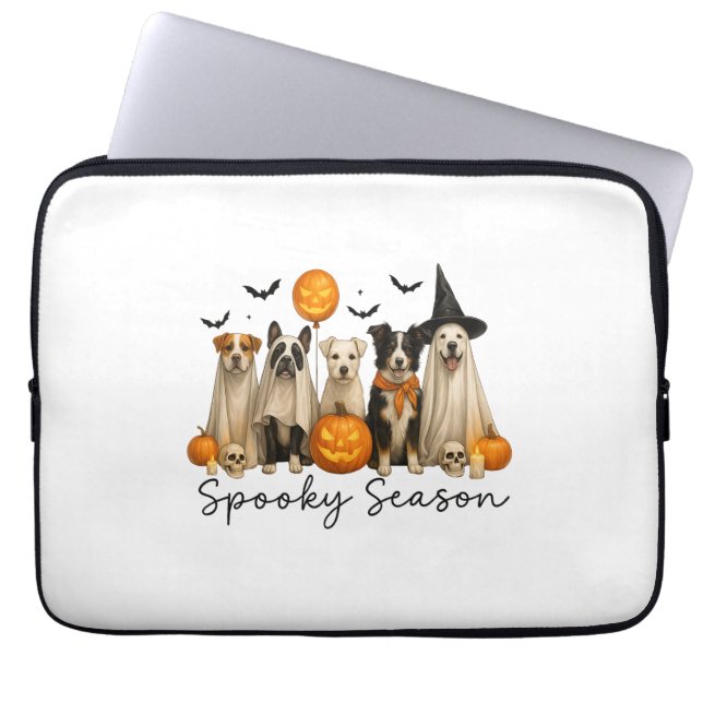 Funda Para Portátil Tocante temporada de perro de Halloween (Frente)