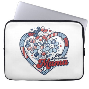 Funda Para Portátil Toda Mamá Americana Diseño de Camiseta de Flor Pat