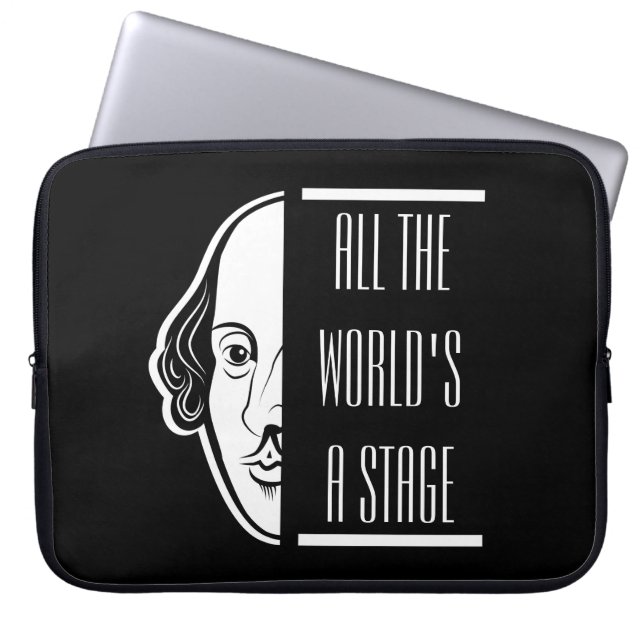 Funda Para Portátil Todo el mundo en un escenario Shakespeare cita al  (Frente)
