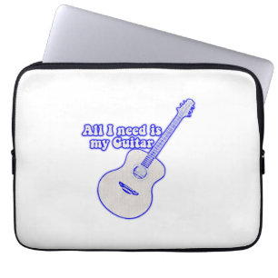 Funda Para Portátil Todo lo que necesito es mi guitarra. palabras moti