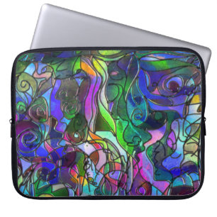 Funda Para Portátil Todos los Colores con Remolinos y Líneas