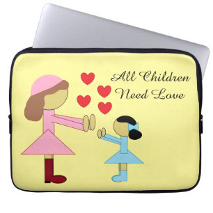Funda Para Portátil Todos los niños necesitan amor: Amarillo claro