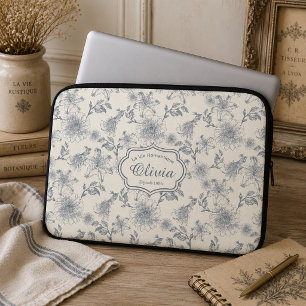 Funda Para Portátil Toile Botánico Vintage Francés Personalizado
