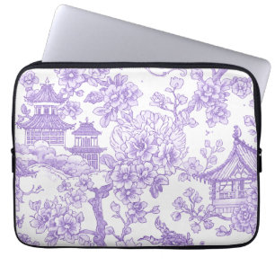 Funda Para Portátil Toile de chinoiserie púrpura Dragón Flor de Cerezo