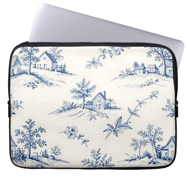 Funda Para Portátil Toile de Jouy Countryside Seamless Pattern (Frente)