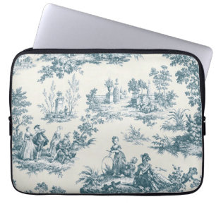 Funda Para Portátil Toile de jouy sage verde elegante