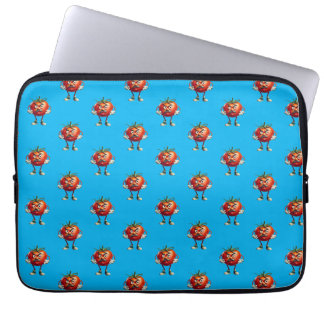 Funda Para Portátil Tomate personalizado con bigote y brazos