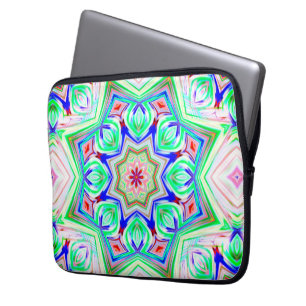 Funda Para Portátil Tonos azules y rojos ocho puntos estrella caleidos