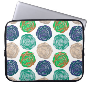 Funda Para Portátil Tonos beige, verde y violeta sin costura.