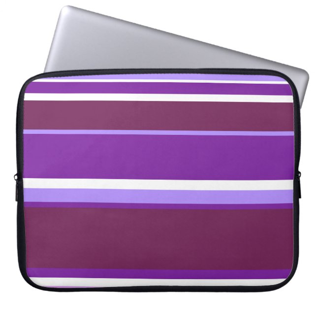 Funda Para Portátil Tonos de rayas violetas (Frente)