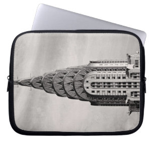 Funda Para Portátil Top de Chrysler que construye NYC - B&W