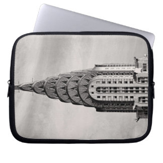 Funda Para Portátil Top de Chrysler que construye NYC - B&W