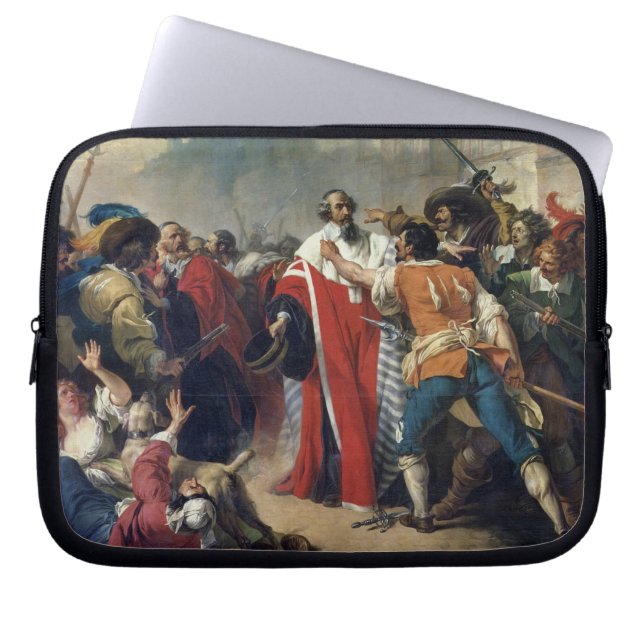 Funda Para Portátil Topo de Mateo que es parado por la muchedumbre (Frente)