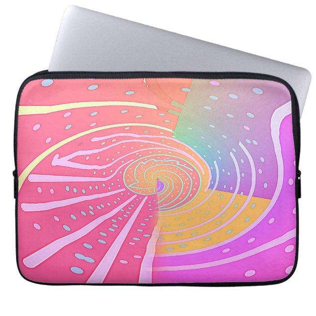 Funda Para Portátil Torbellino de Vórtice de Arcoíris (Frente)