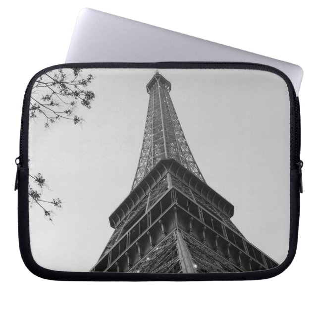 Funda Para Portátil Torre Eiffel b/w (Frente)