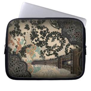 Funda Para Portátil torreón de parís eiffel floral bohemio