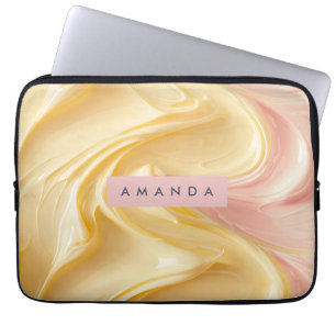 Funda Para Portátil Torta con remolino de mantequilla dorada personali
