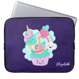 Funda Para Portátil Torta dulce y helado feliz
