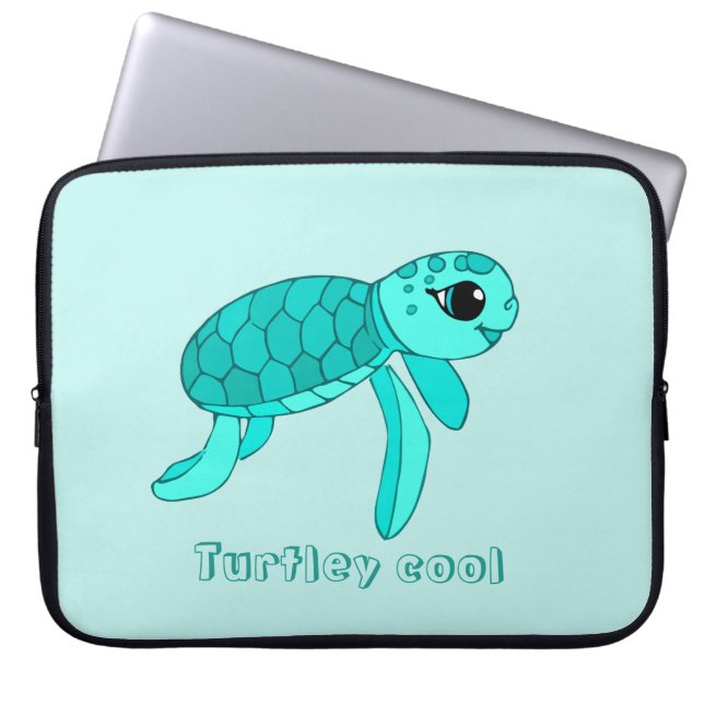 Funda Para Portátil Tortuga fresca bebé tortuga (Frente)