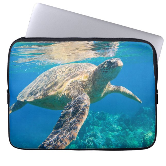 Funda Para Portátil Tortuga marina nadadora (Frente)