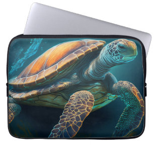 Funda Para Portátil Tortuga marina nadando en el océano
