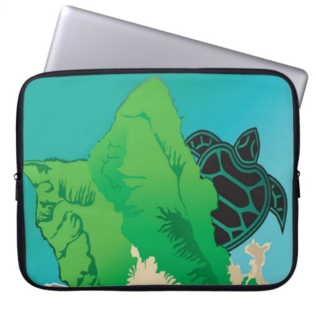 Funda Para Portátil Tortuga marina verde de Hanauma Bay Hawaii (Frente)