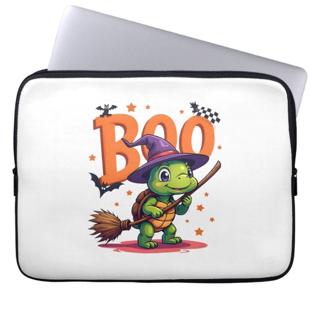 Funda Para Portátil Tortuga Tortoise Boo Bruja Trick O Trate Halloween (Frente)