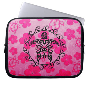 Funda Para Portátil Tortuga tribal negra