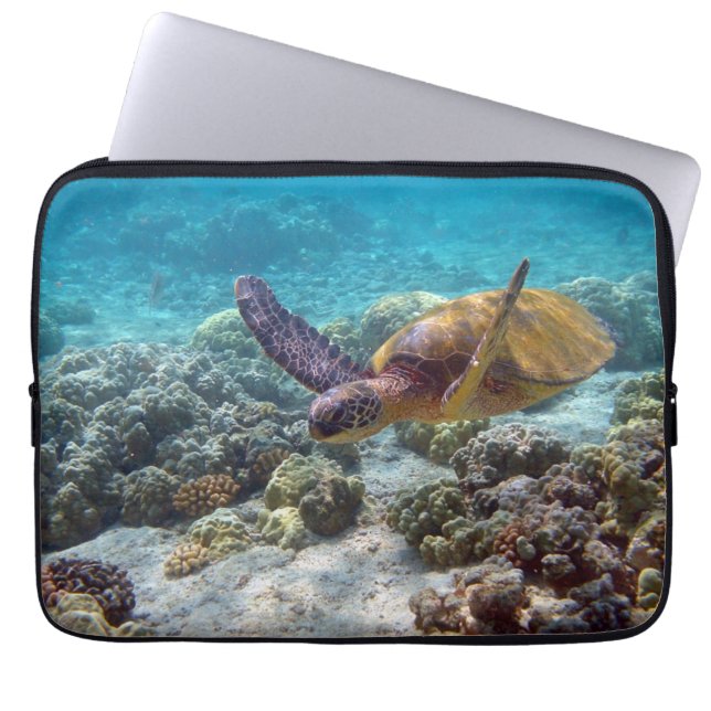 Funda Para Portátil Tortuga verde (Frente)