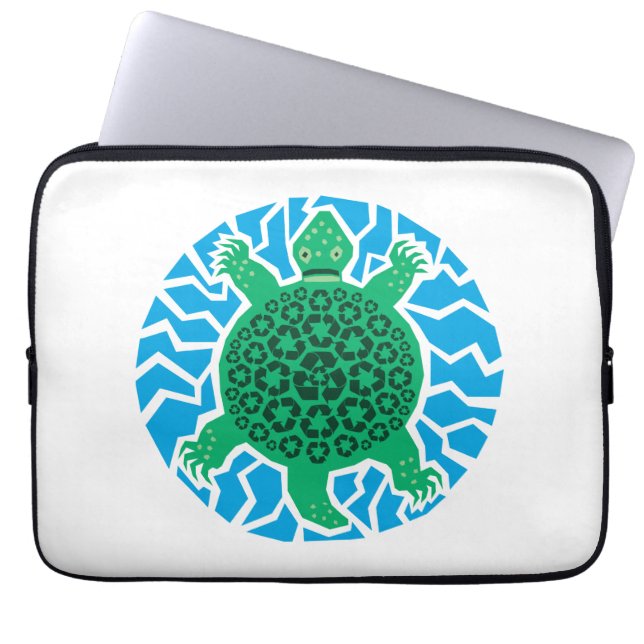 Funda Para Portátil Tortugas marinas, reciclaje (Frente)