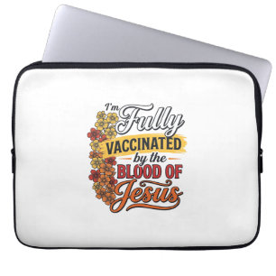 Funda Para Portátil Totalmente vacunado por la sangre de Jesús Diseño 