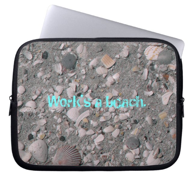 Funda Para Portátil Trabajar es una playa. (Frente)
