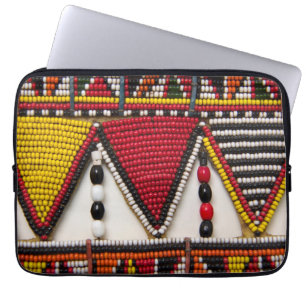 Funda Para Portátil Trabajo con cuentas tribales Maasai