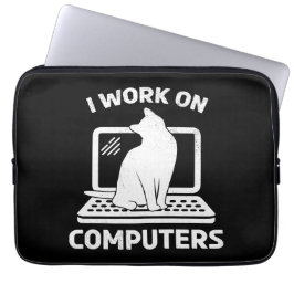 Funda Para Portátil Trabajo en computadoras Amante de gatos divertidos