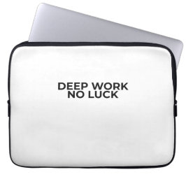 Funda Para Portátil Trabajo Profundo Sin Suerte Minimalista Tipográfic