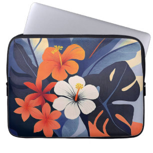 Funda Para Portátil Traje de neopreno hawaiano de hibisco moderno de m