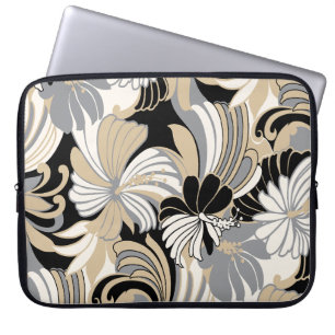 Funda Para Portátil Traje de neopreno negro tropical hawaiano Jungle H