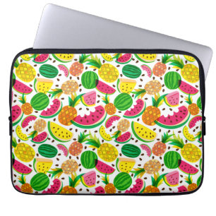 Funda Para Portátil Trama de frutas tropicales rojas y amarillas