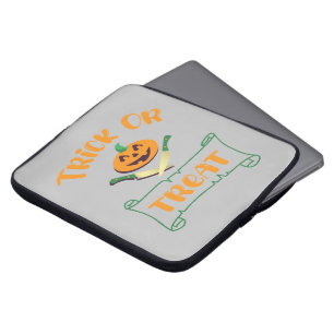 Funda Para Portátil Trampa o trate la cara de calabaza de Halloween