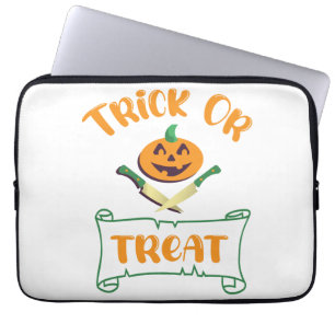 Funda Para Portátil Trampa o trate la cara de calabaza de Halloween