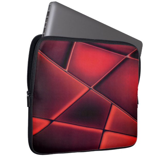Funda Para Portátil Trapezoides de rectángulo rojo con combinación opc (Anverso derecho)