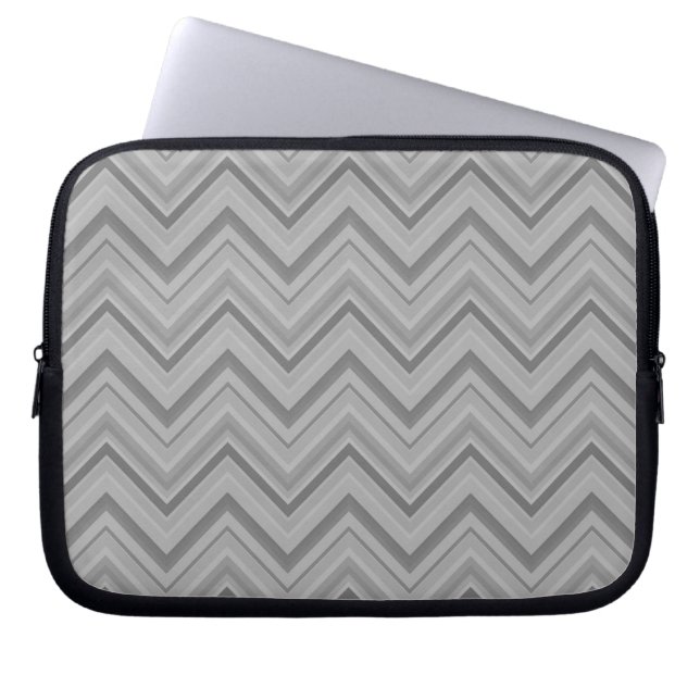Funda Para Portátil Trazos grises zigzag (Frente)