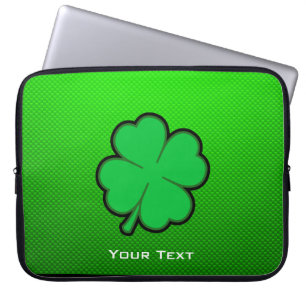 Funda Para Portátil Trébol de la hoja del verde cuatro