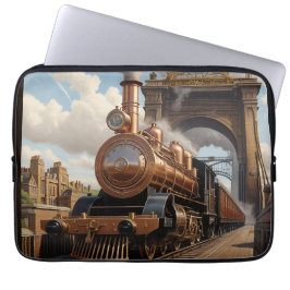 Funda Para Portátil Tren Steampunk Saliendo de Londres