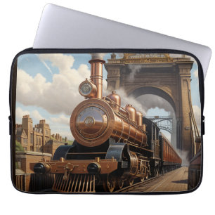 Funda Para Portátil Tren Steampunk Saliendo de Londres