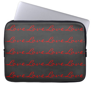 Funda Para Portátil Trendy Calligraphy Grey Red Love Boda